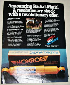 1977 Monroe Radial-Matic Shock Absorbers ad