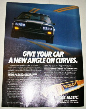 1985 Monroe Gas-Matic Shock Absorbers ad