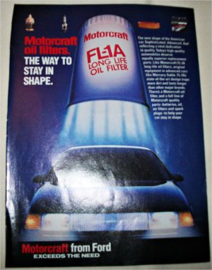 1988 Motorcraft FL1A Oil Filter ad