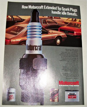 1985 Motorcraft Spark Plugs ad