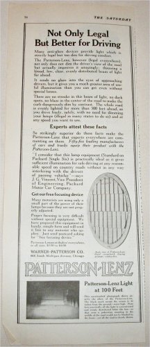 1921 Patterson-Lenz Light ad