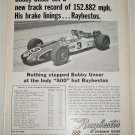 1968 Raybestos Brakes ad featuring Bobby Unser