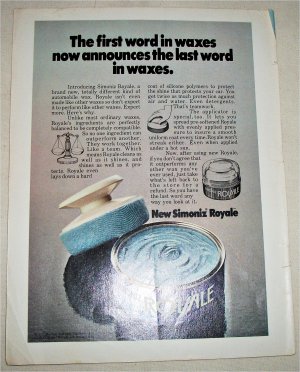1972 Simoniz Royal Wax ad