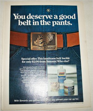 1975 Simoniz Wax Belt Buckle Offer ad