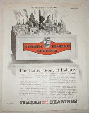1930 Timken Bearings ad