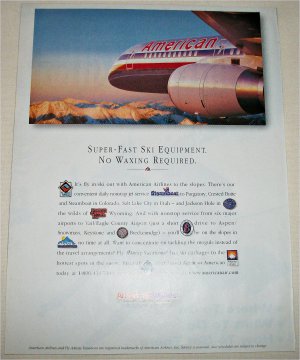 American Airlines Super-Fast Ski Equipment ad