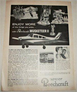 1965 Beechcraft Musketeer II Aircraft ad