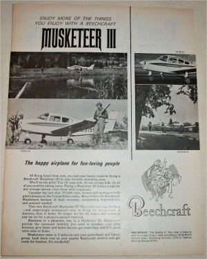 Beechcraft Musketeer III Aircraft ad