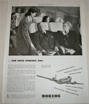 1947 Boeing And Solid Comfort ad