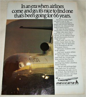1987 Mexicana Airlines ad