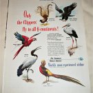 1949 Pan American Airlines Clippers Fly To All 6 Continents ad