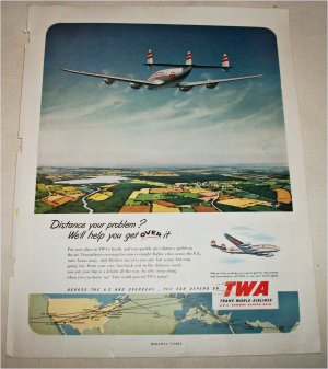 TWA Airlines Distance Your Problem ad