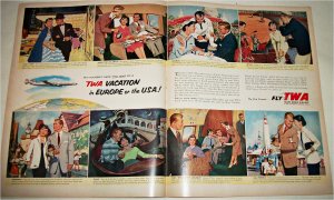 1956 TWA Airlines Vacation in Europe ad