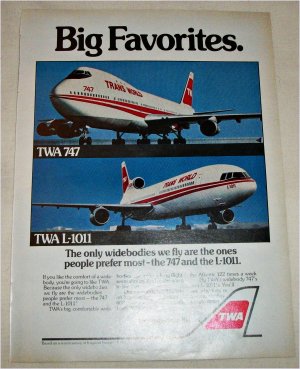 TWA Airlines 747 & L-1011 Aircraft ad
