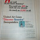 1967 United Airlines Sweepstakes ad