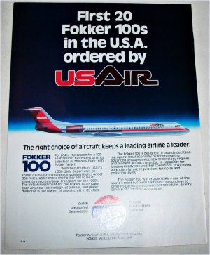 USAIR Fokker 100 Aircraft ad