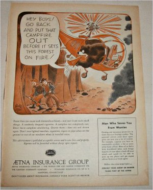 1954 Aetna Insurance Group Forest Fire ad