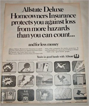 1968 Allstate Deluxe Homeowners Insurance ad