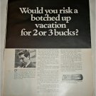 1969 American Express Travelers Cheques ad