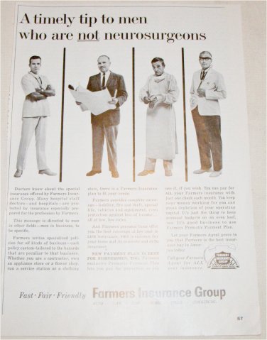 1963 Farmers Insurance Group A Timely Tip To Men ad