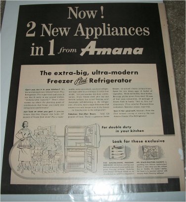 1956 Amana Freezer Refrigerator Model FPR-18 ad