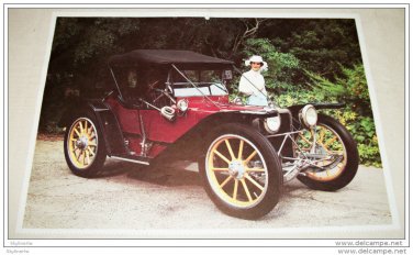 1913 American Underslung Roadster car print (red, black top)