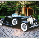 1933 Auburn V12 Boatail Speedster car print (black, no top)