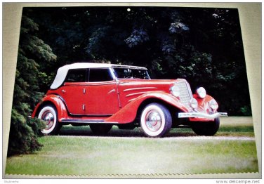 1934 Auburn Phaeton car print (orange, white top)