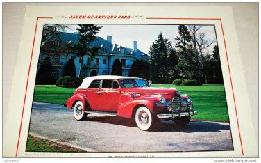1940 Buick Limited Convertible car print (red, white top)