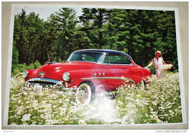 1952 Buick Riviera 2 dr Ht car print (red & black)