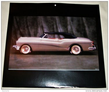 1953 Buick Skylark Convertible car print (silver, black top)