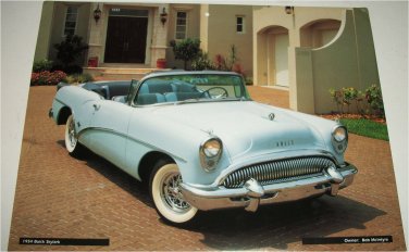 1954 Buick Skylark Convertible car print (blue, no top)