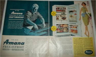 1962 Amana Free-O-Frost  Model FF-125 Freezer Refrigerator  ad