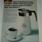 1967 Corning Ware Coffee Maker ad