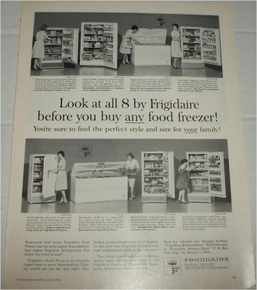 1962 Frigidaire Freezer Lineup ad