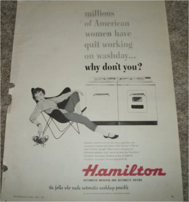1954 Hamilton Washer & Dryer ad