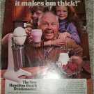 1985 Hamilton Beach Drinkmaster ad featuring Mickey Rooney