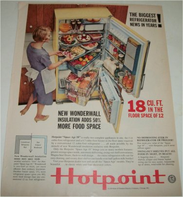 1960 Hotpoint Space Age 18 Refrigrerator ad