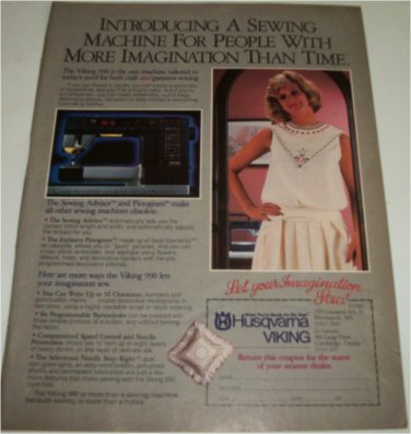 1985 Husqvarna Viking Sewing Machine ad