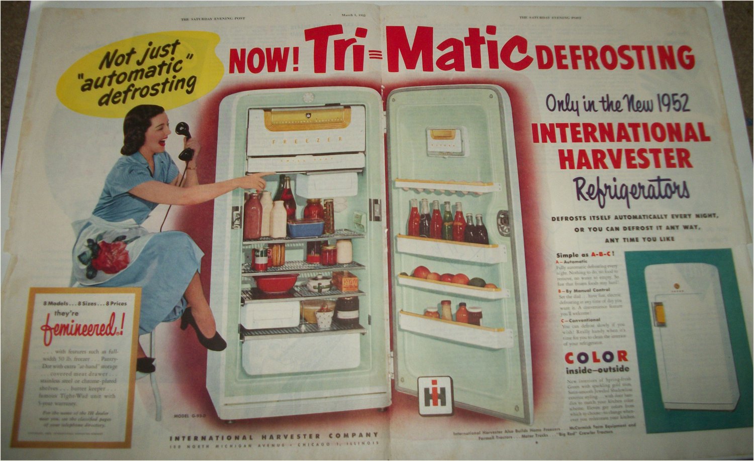 1952 International Harvester Refrigerators ad