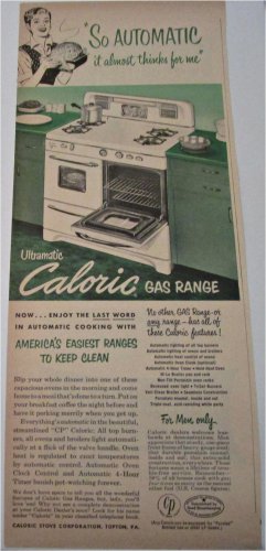 1952 Caloric Gas Range ad
