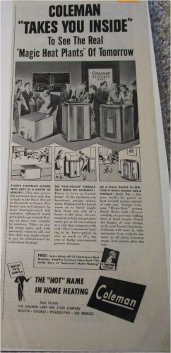 1944 Coleman Heat Plants ad