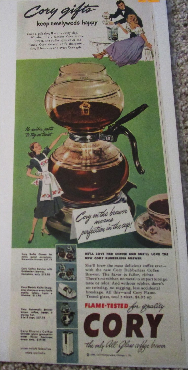 1948 Cory Coffee Brewer ad