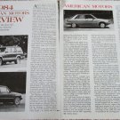 1984 American Motors Preview article