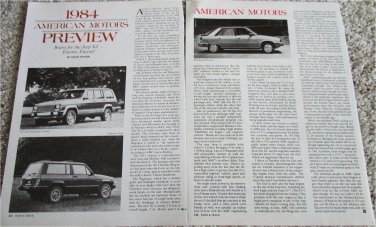 1984 American Motors Preview article