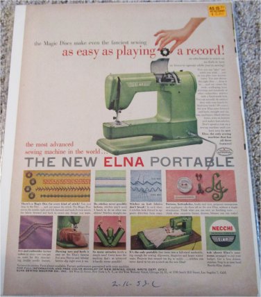 1953 Elna Portable Sewing Machine ad #1