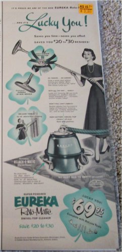 1953 Eureka Roto-Matic Cleaner ad #2