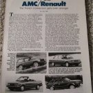 1985 American Motors /Renault article