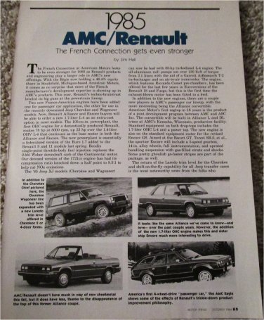 1985 American Motors /Renault article