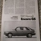 1985 American Motors Renault Encore article